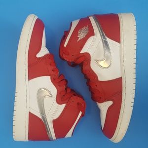 Nike Air Jordan 1 Retro High Red, White & Silver